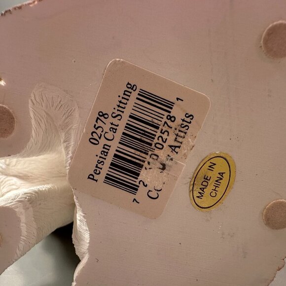 Country Artist Persian Cat Sitting Figurine Ceramic Realistic Tabby CatHand Pain - Picture 9 of 14